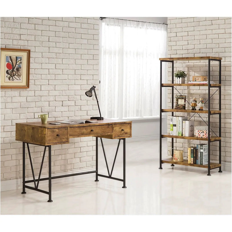 Farmhouse Rustic Home Office 3 Drawer Writing Desk by HomePacific