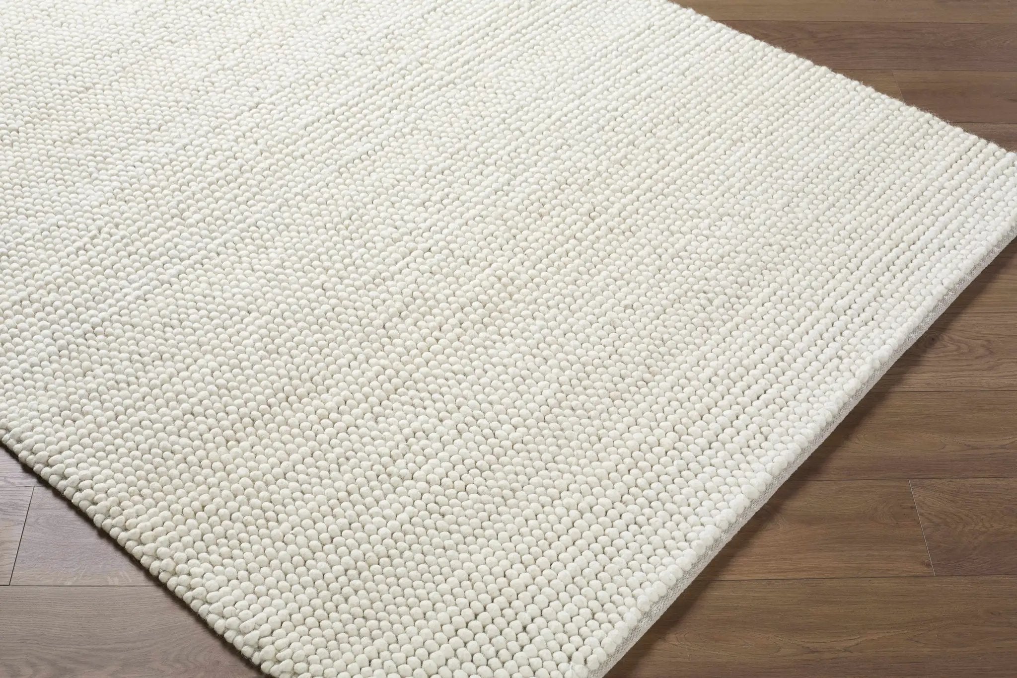 Clayne Beige Premium Wool Area Rug by Boutique Rugs