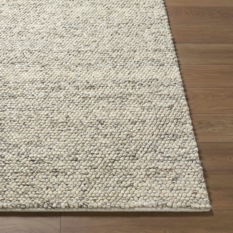 Clayne Beige & Charcoal Premium Wool Area Rug by Boutique Rugs