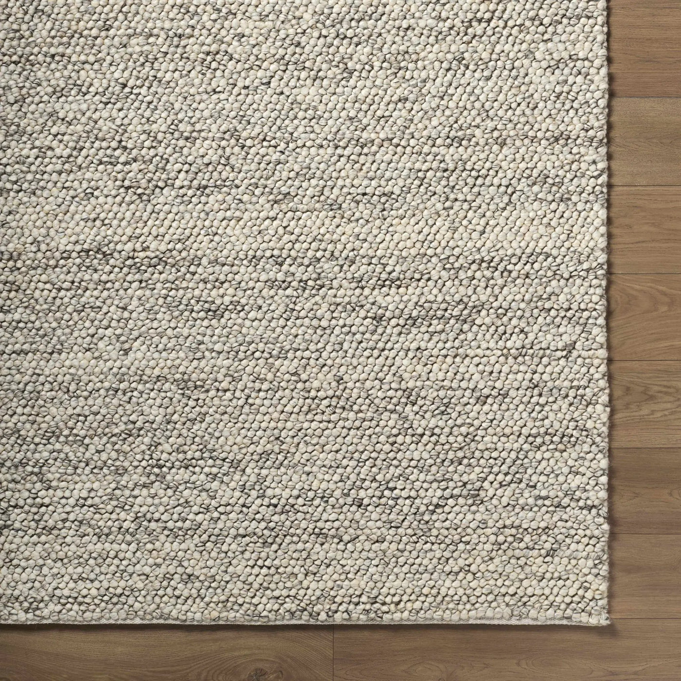 Clayne Beige & Charcoal Premium Wool Area Rug by Boutique Rugs
