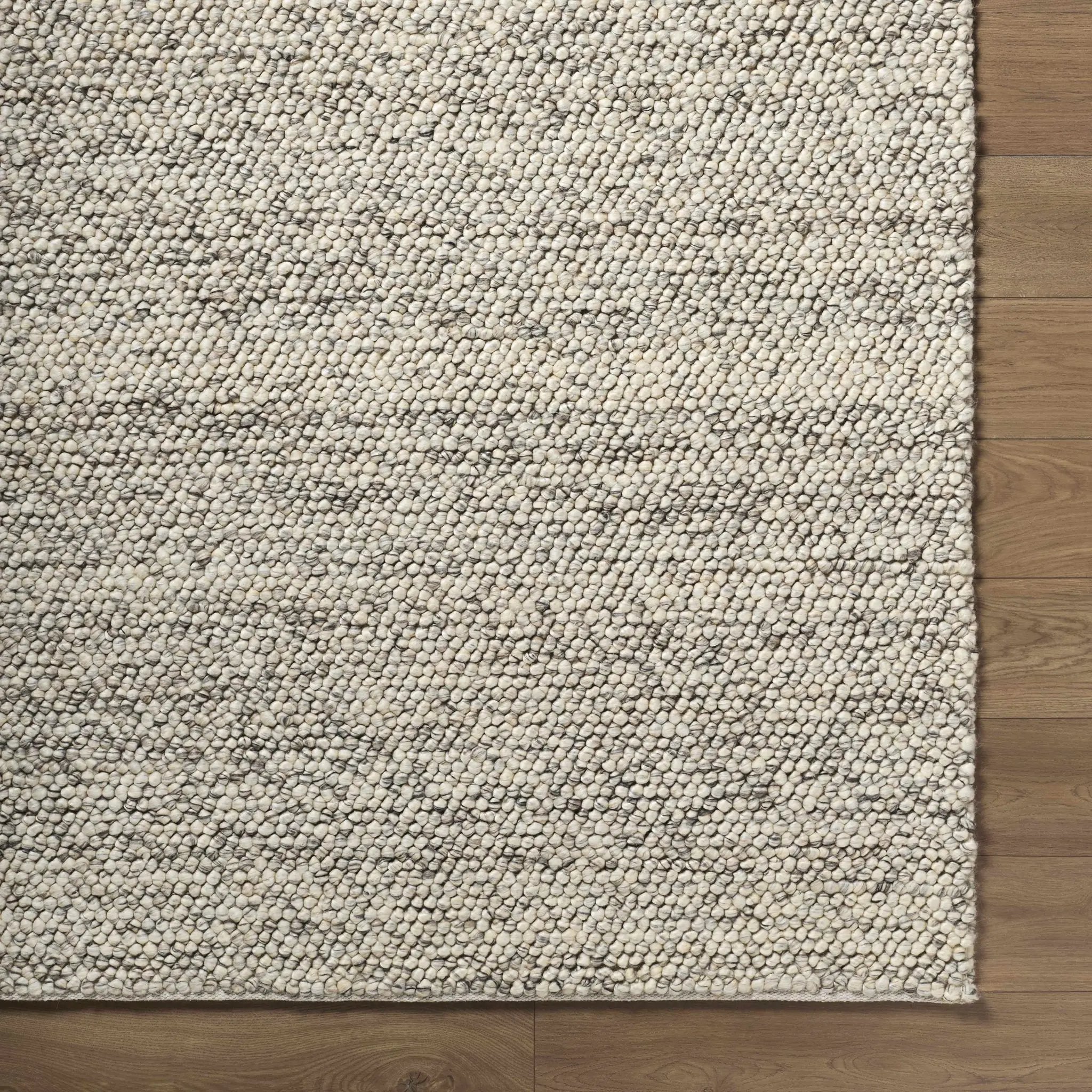 Clayne Beige & Charcoal Premium Wool Area Rug by Boutique Rugs