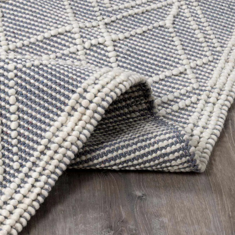 Ramsbury Denim Blue Wool Rug by Boutique Rugs