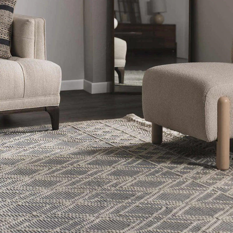 Ramsbury Denim Blue Wool Rug by Boutique Rugs