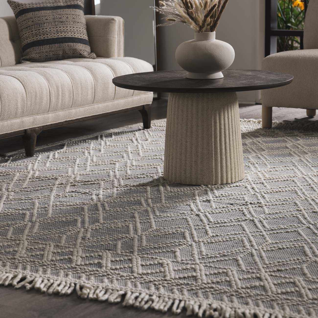 Ramsbury Denim Blue Wool Rug by Boutique Rugs