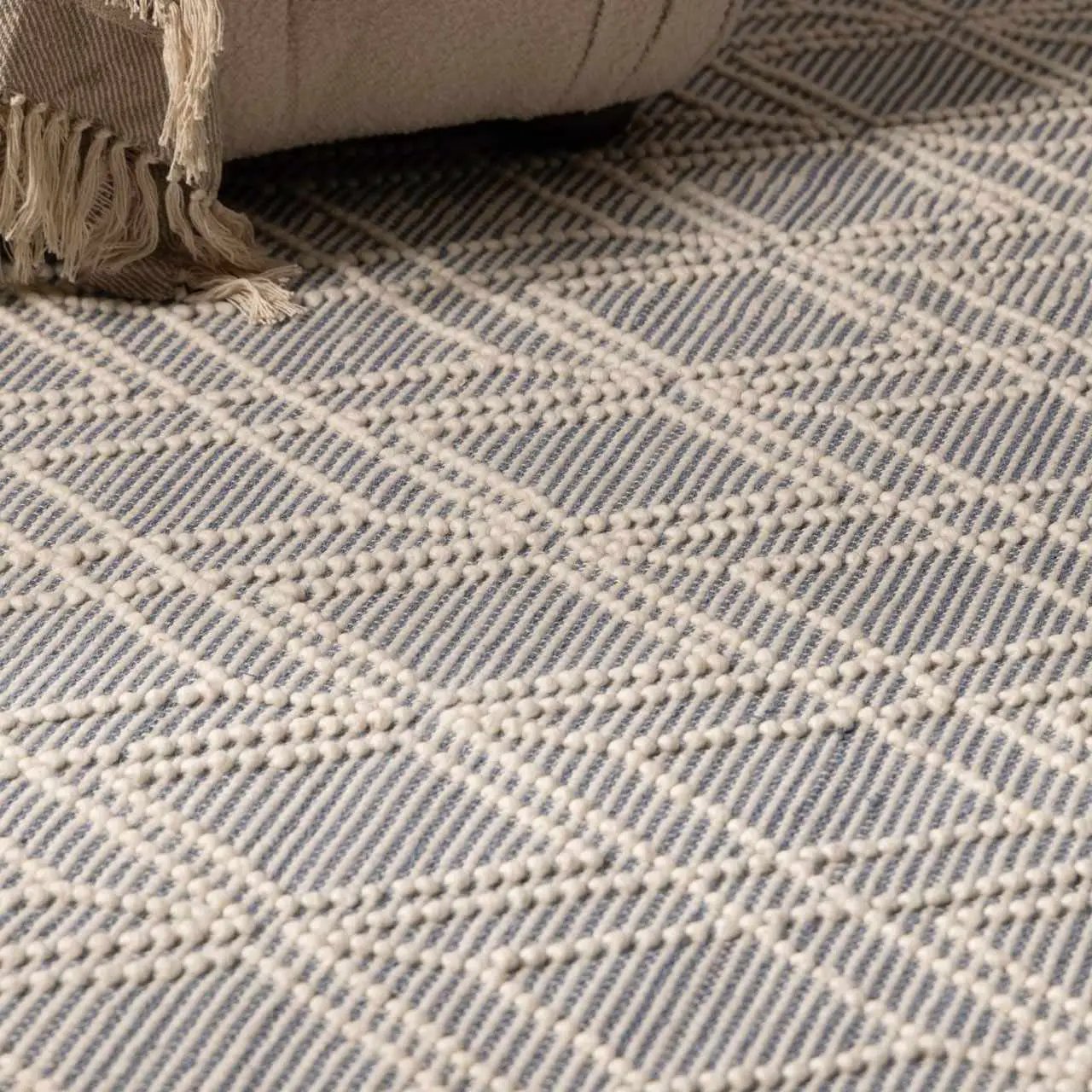 Ramsbury Denim Blue Wool Rug by Boutique Rugs