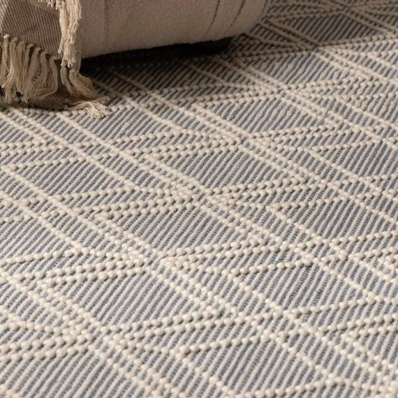 Ramsbury Denim Blue Wool Rug by Boutique Rugs