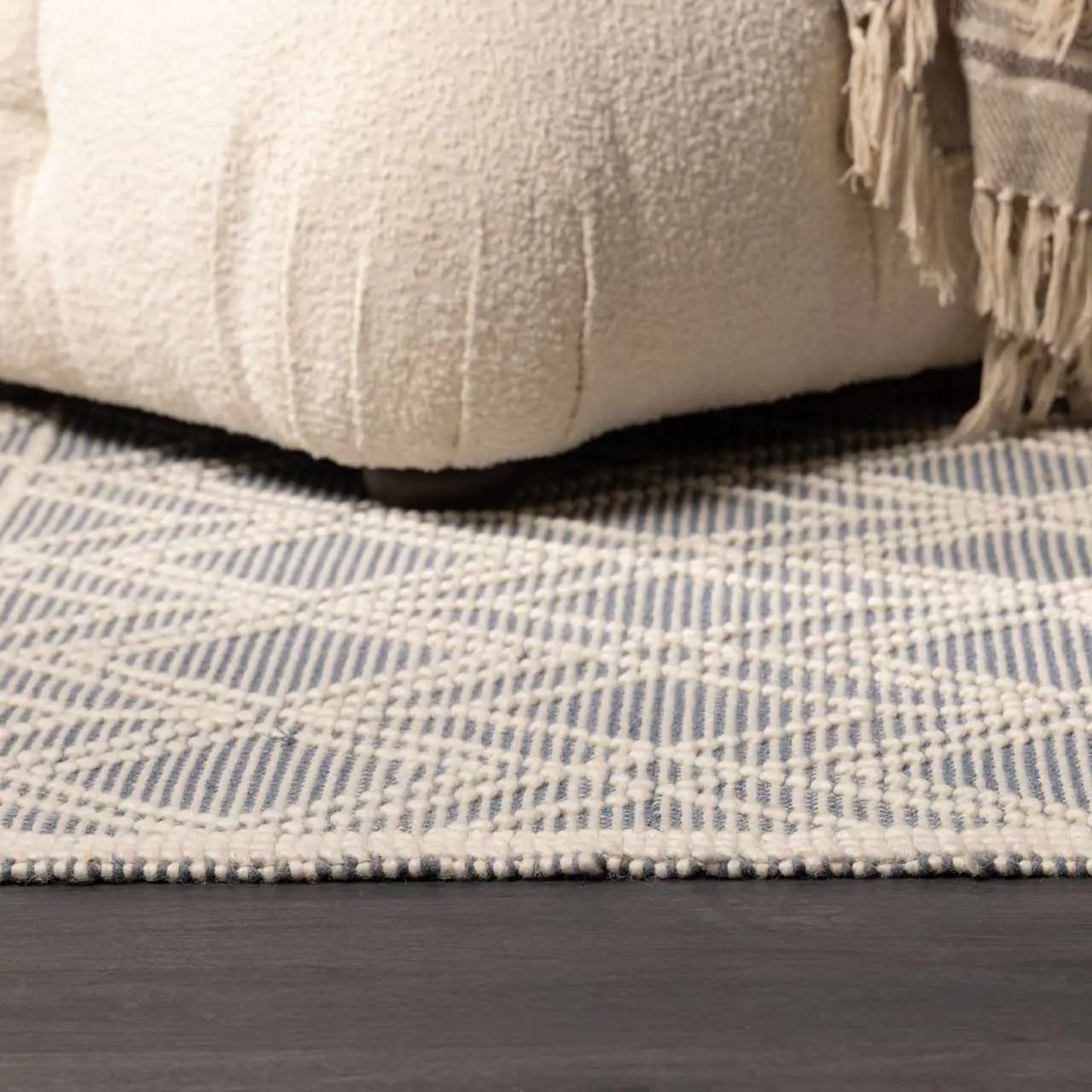 Ramsbury Denim Blue Wool Rug by Boutique Rugs