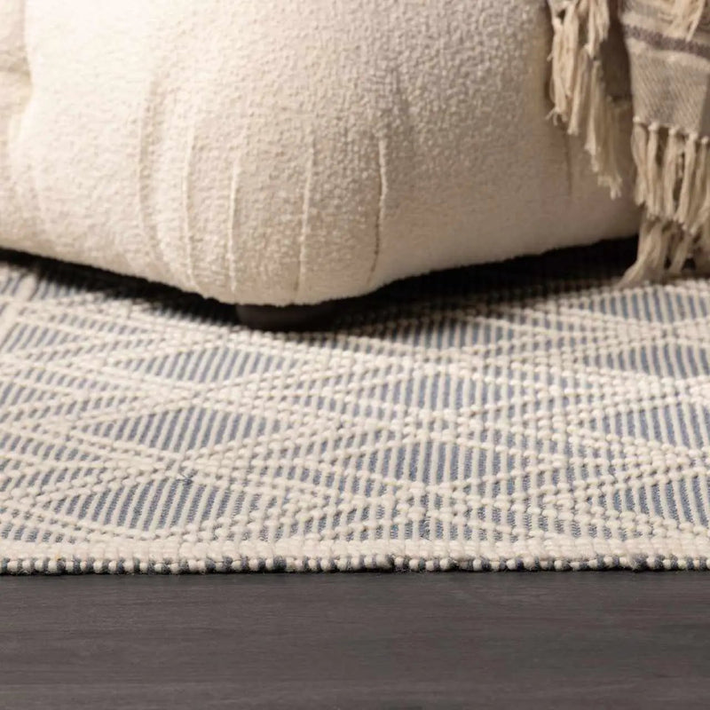 Ramsbury Denim Blue Wool Rug by Boutique Rugs