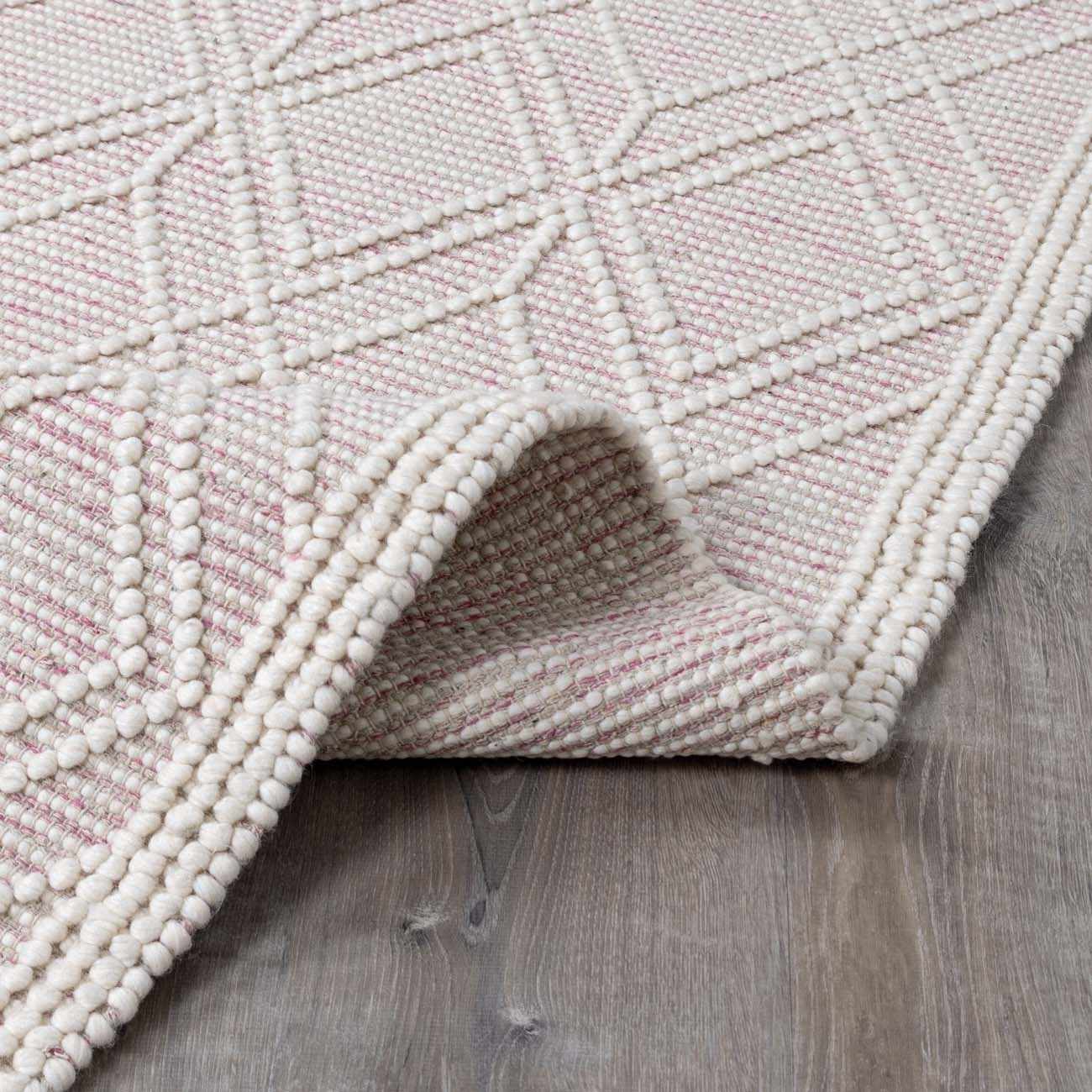 Ramsbury Soft Pink Wool Rug - Clearance by Boutique Rugs