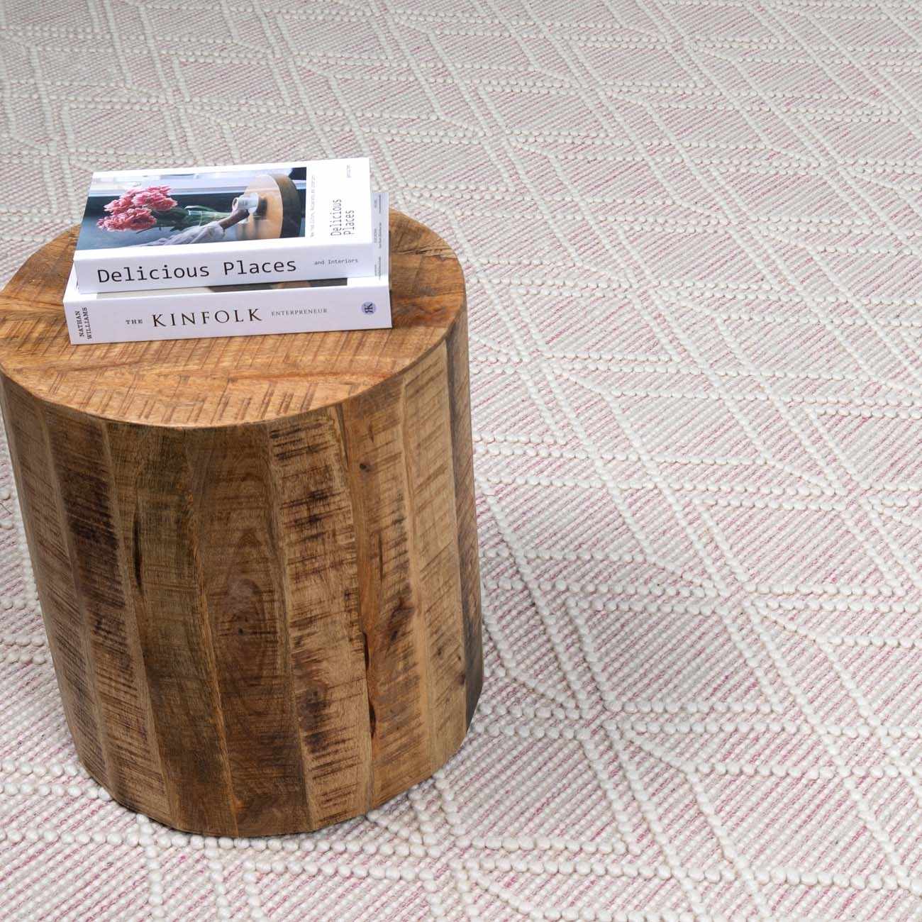 Ramsbury Soft Pink Wool Rug - Clearance by Boutique Rugs