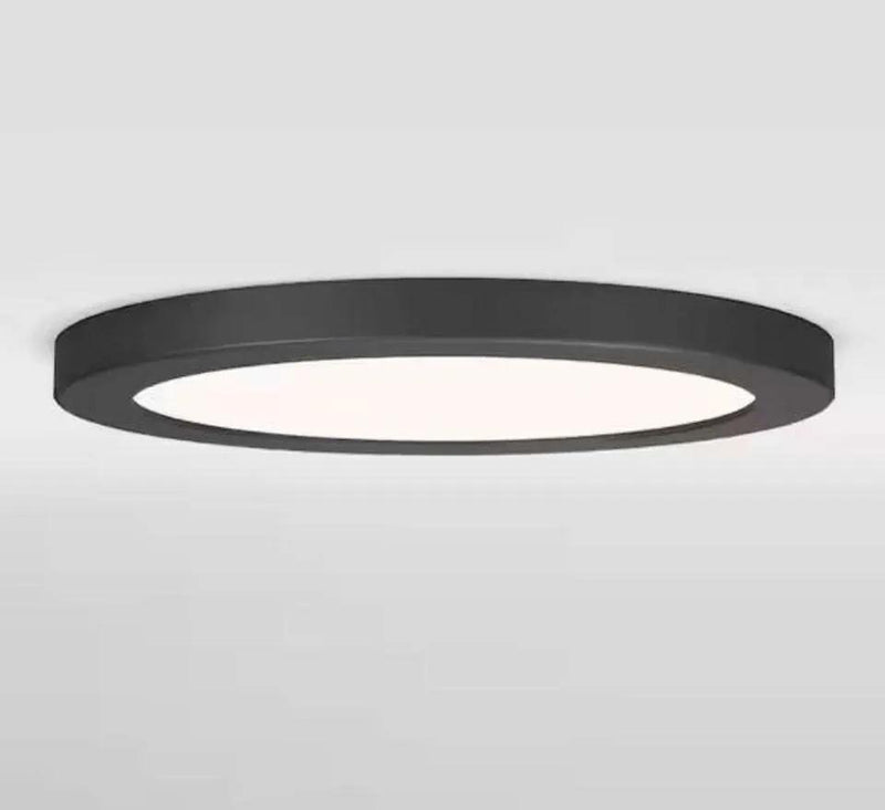 Open Box Artika Europa Disk 9 in. 1-Light Black Modern Integrated LED 3 CCT Flush Mount Ceiling Light Fixture for Kitchen or Bedroom by Selzalot