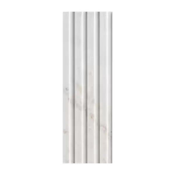 Open Box MSI Arabescato Venato White 4 in. x 12 in. Fluted Honed Marble Mosaic Wall Tile (4.95 sq. ft./Case) by Selzalot