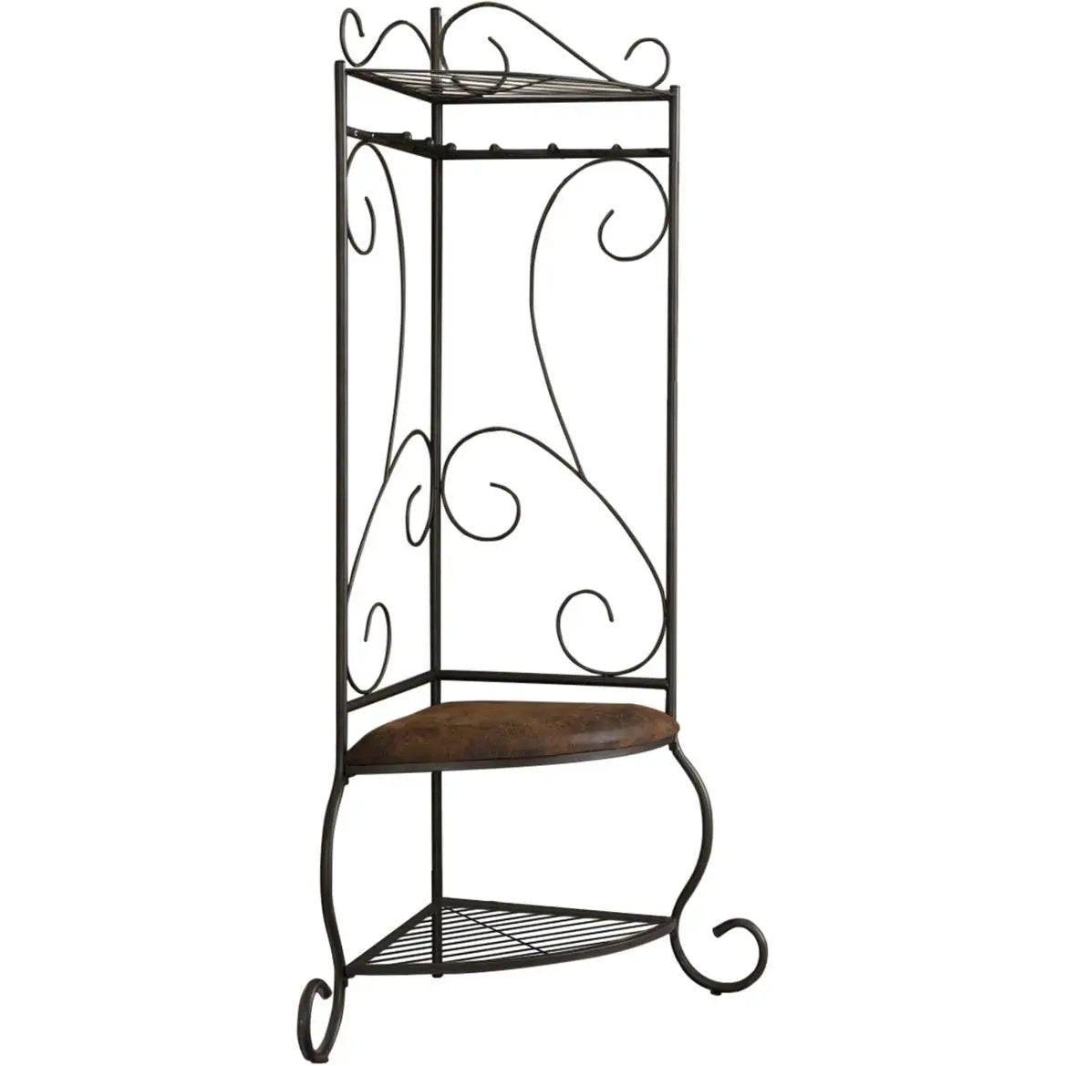 Corner Metal Hall Tree Entryway Coat Rack Upholstered Storage Bench Shoe Rack by HomePacific