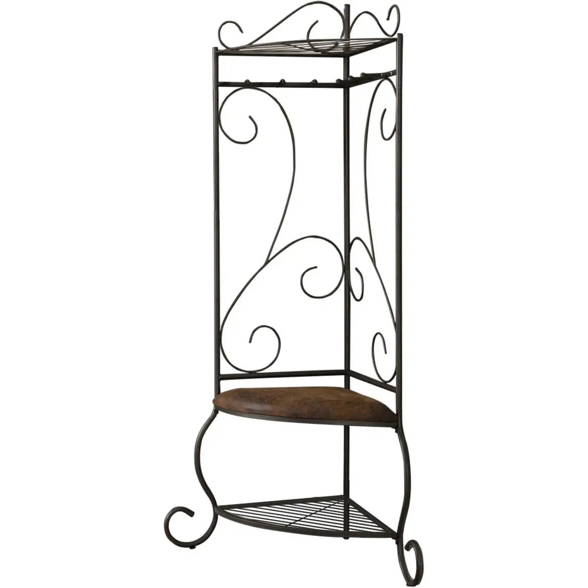 Corner Metal Hall Tree Entryway Coat Rack Upholstered Storage Bench Shoe Rack by HomePacific