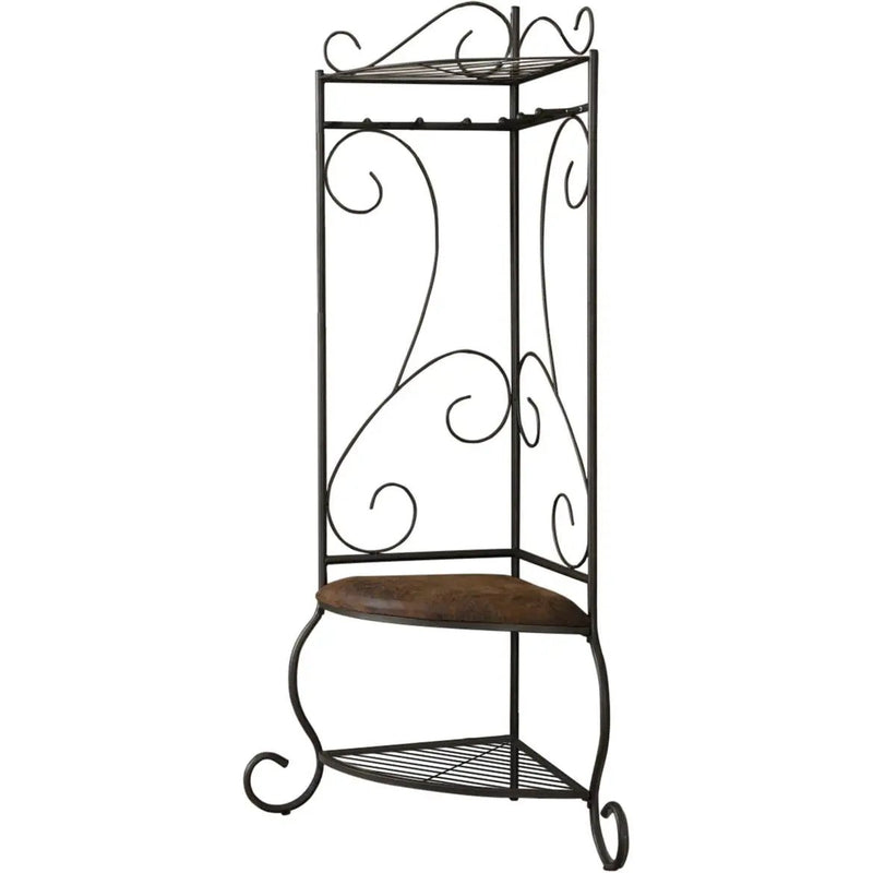 Corner Metal Hall Tree Entryway Coat Rack Upholstered Storage Bench Shoe Rack by HomePacific