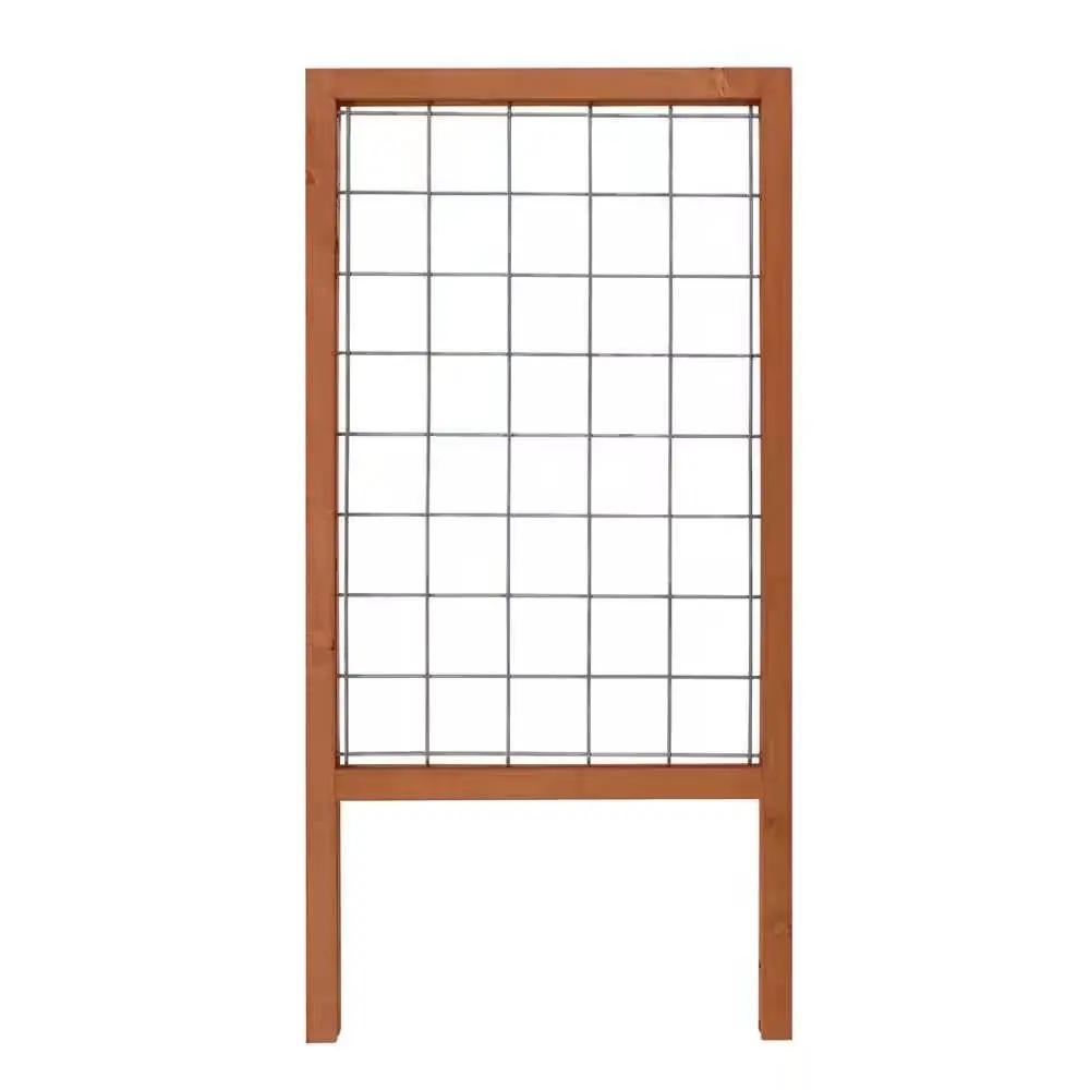 48-inch Outdoor Pine Wood Frame Garden Trellis with Metal Wire Lattice by HomePacific