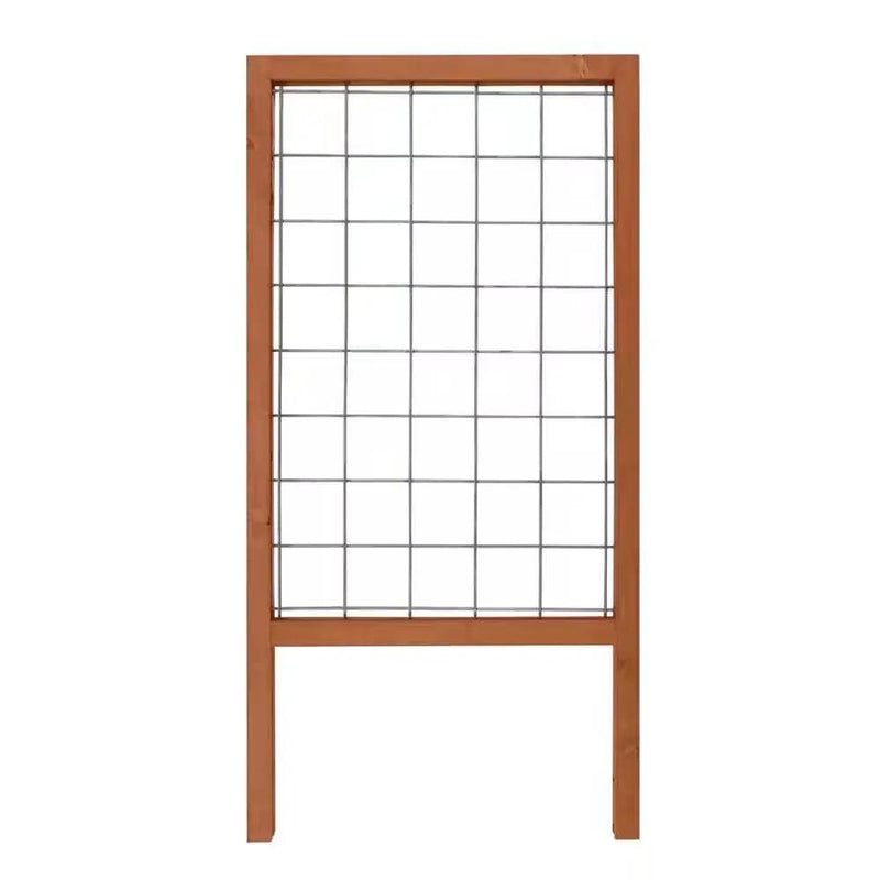 48-inch Outdoor Pine Wood Frame Garden Trellis with Metal Wire Lattice by HomePacific