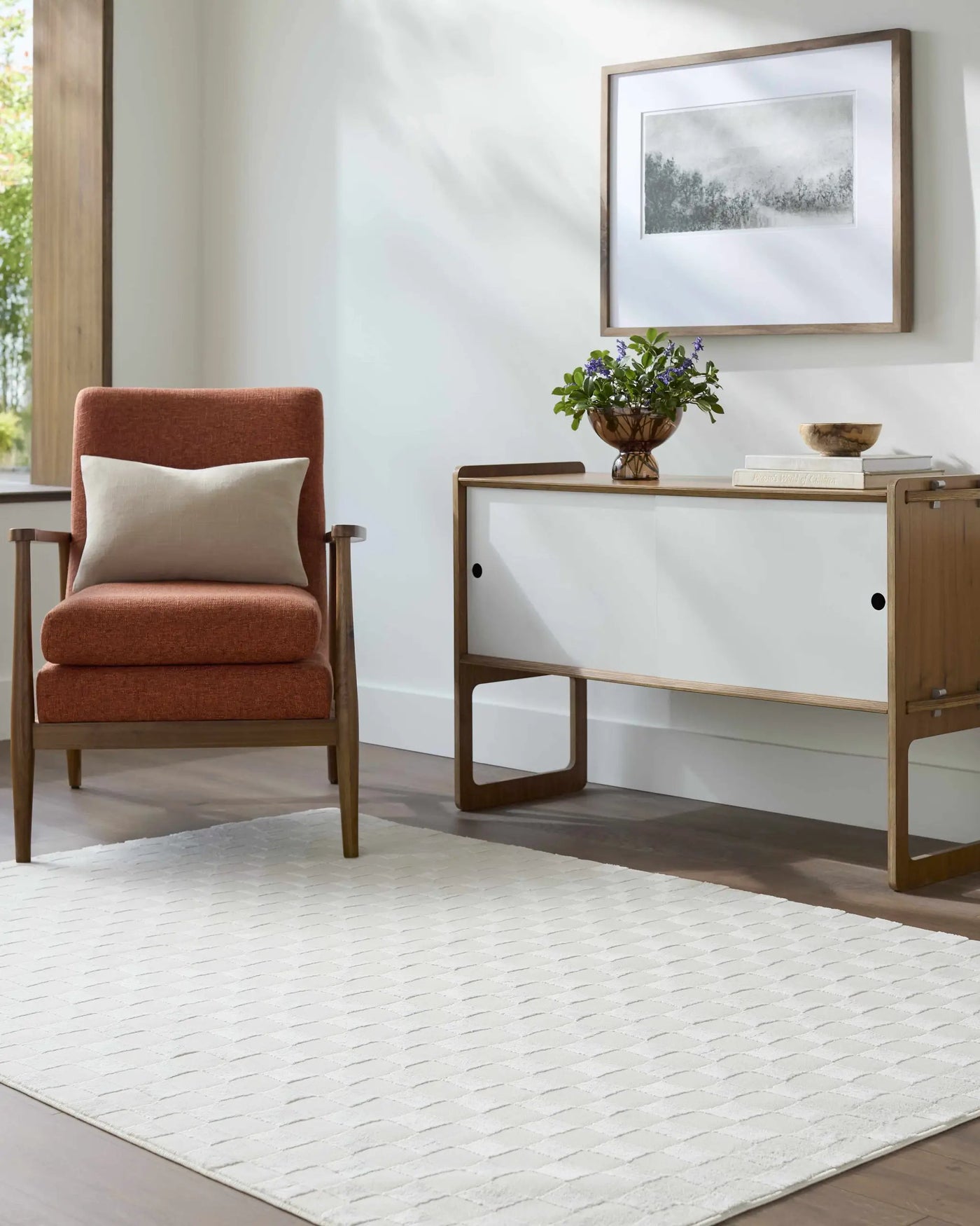 Carina Light 3D Checkered Washable Area Rug by Boutique Rugs