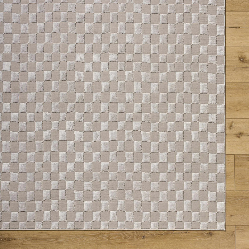 Carina Dark 3D Checkered Washable Area Rug by Boutique Rugs