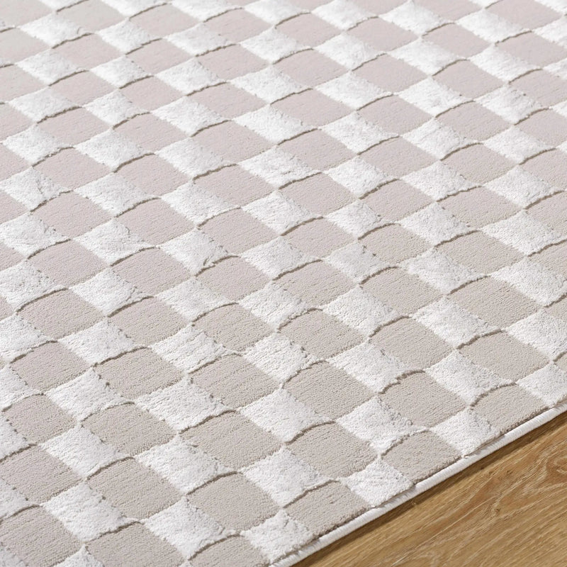Carina Dark 3D Checkered Washable Area Rug by Boutique Rugs