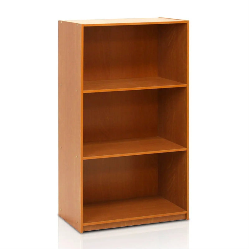 Modern 3-Shelf Bookcase in Light Cherry Wood Finish by HomePacific