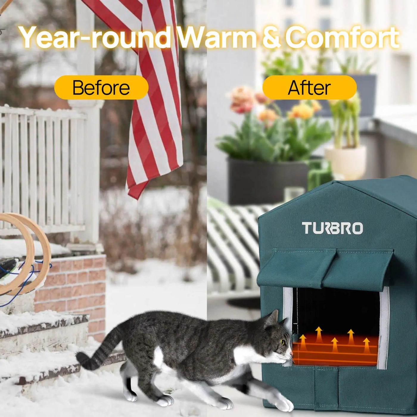 (Open Box) Neighborhood CH17A Heated Cat House by TURBRO