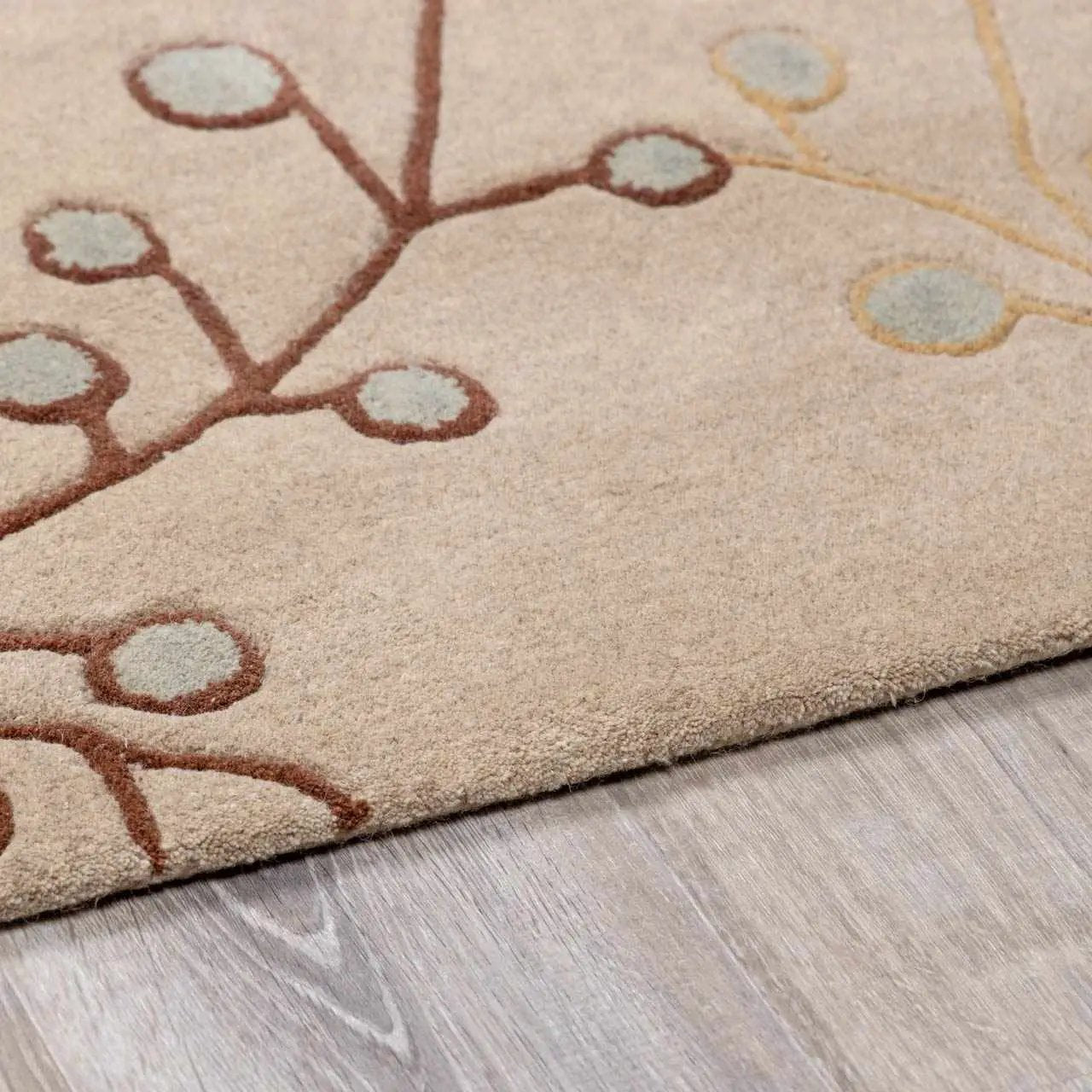Elsu Beige&Gray Wool Rug by Boutique Rugs