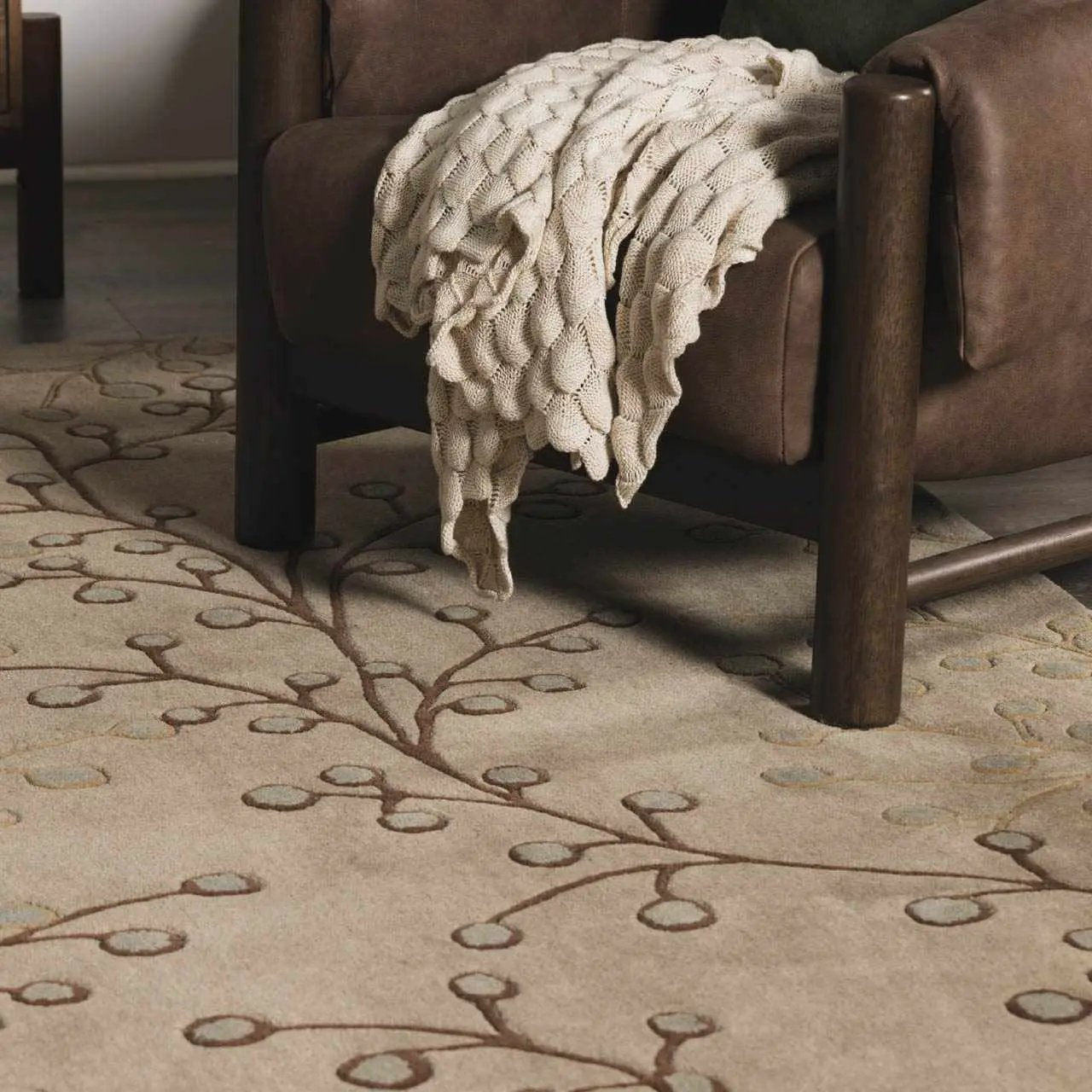 Elsu Beige&Gray Wool Rug by Boutique Rugs
