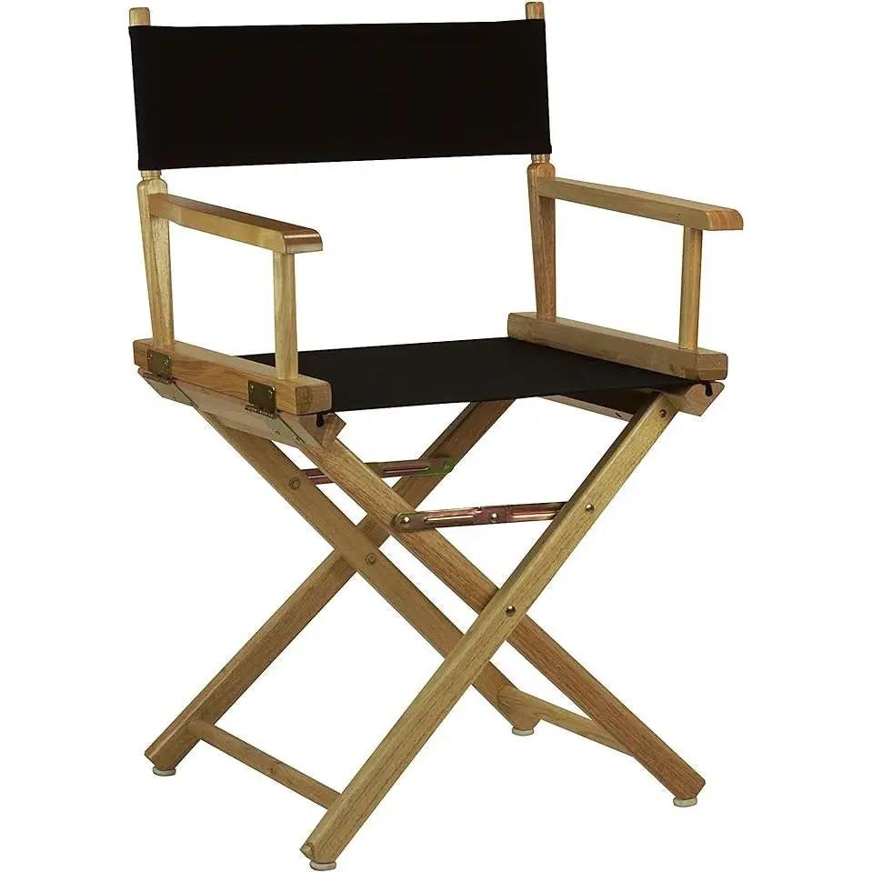 Solid Wood Frame Indoor/Outdoor Patio Dining Directors Chair with Black Seat by HomePacific