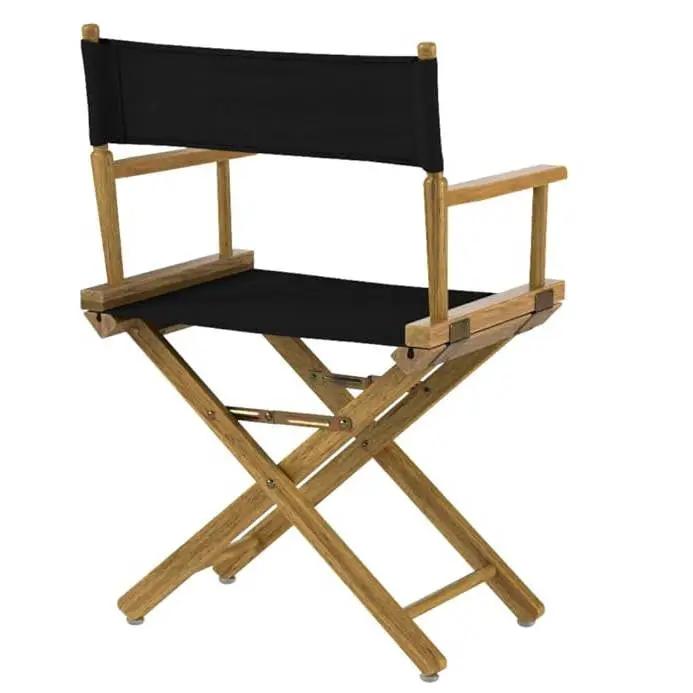 Solid Wood Frame Indoor/Outdoor Patio Dining Directors Chair with Black Seat by HomePacific