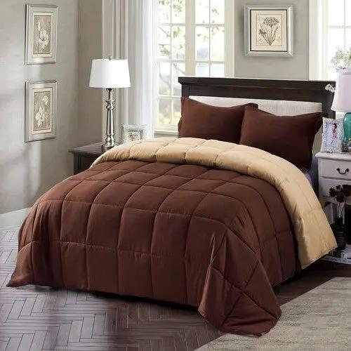 Full/Queen Traditional Microfiber Reversible 3 Piece Comforter Set in Brown by HomePacific