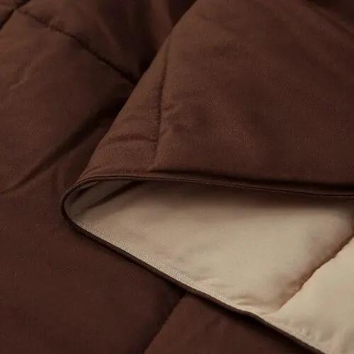 Full/Queen Traditional Microfiber Reversible 3 Piece Comforter Set in Brown by HomePacific