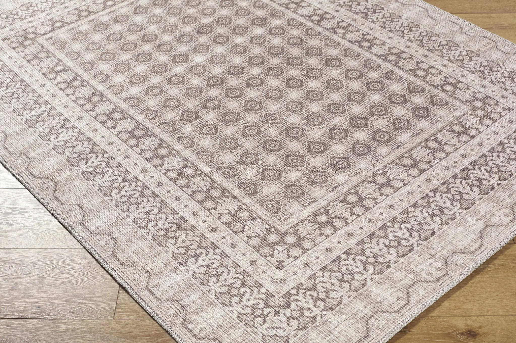 Rainier Light Brown Washable Rug | Our PNW Home X Livabliss by Boutique Rugs