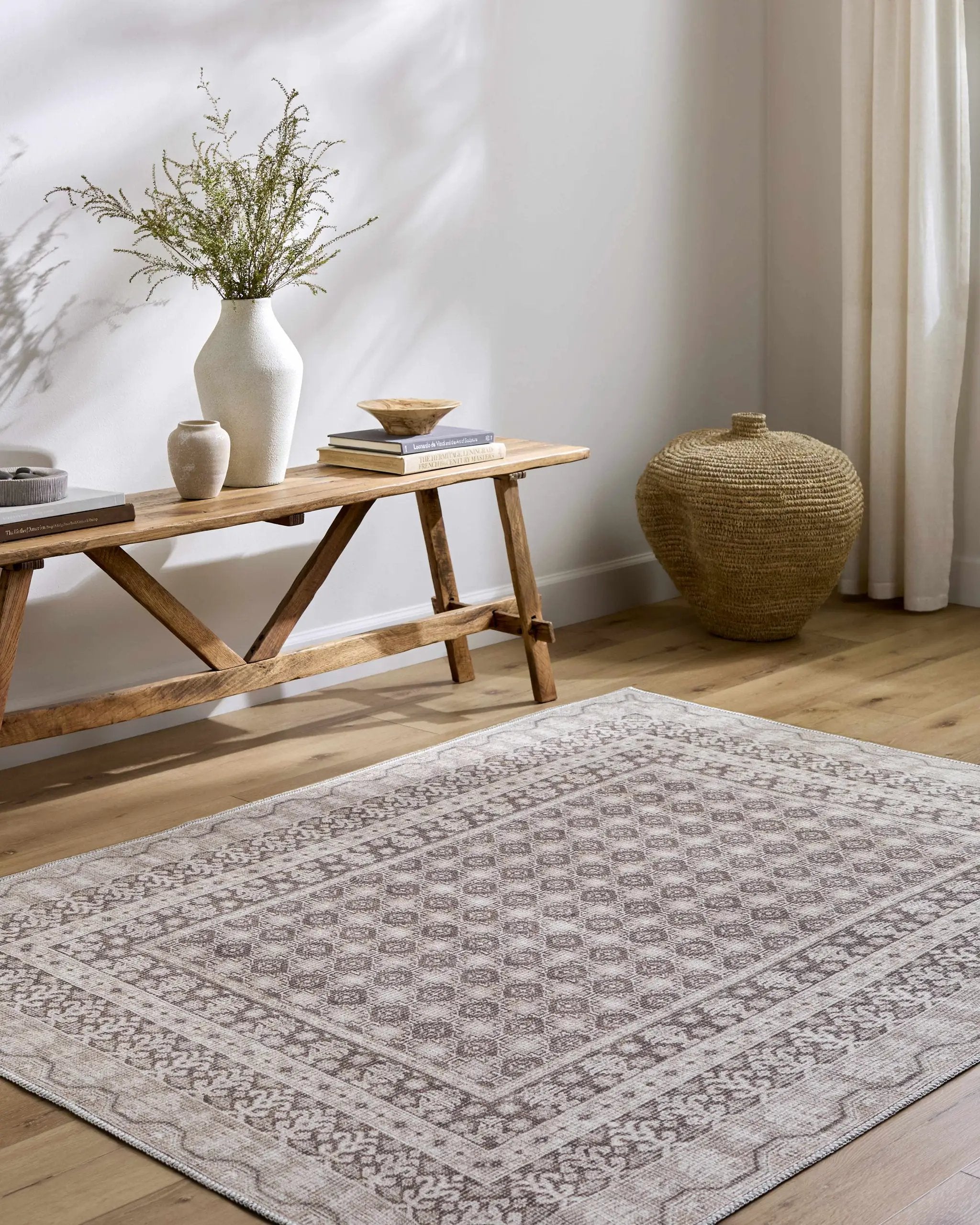 Rainier Light Brown Washable Rug | Our PNW Home X Livabliss by Boutique Rugs