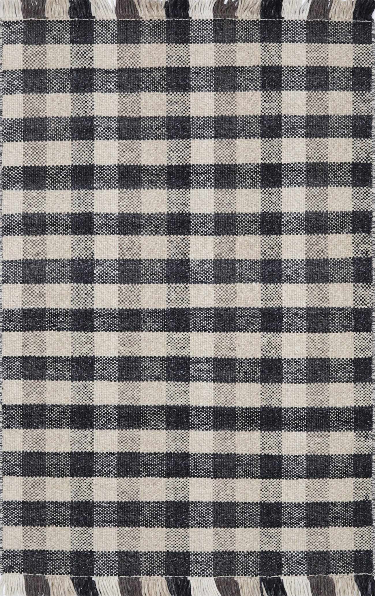Chilliwack Gray Plaid Wool Rug by Boutique Rugs