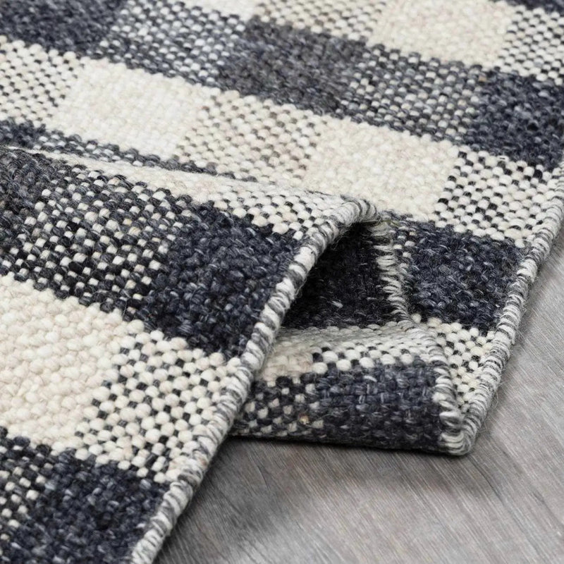 Chilliwack Gray Plaid Wool Rug by Boutique Rugs