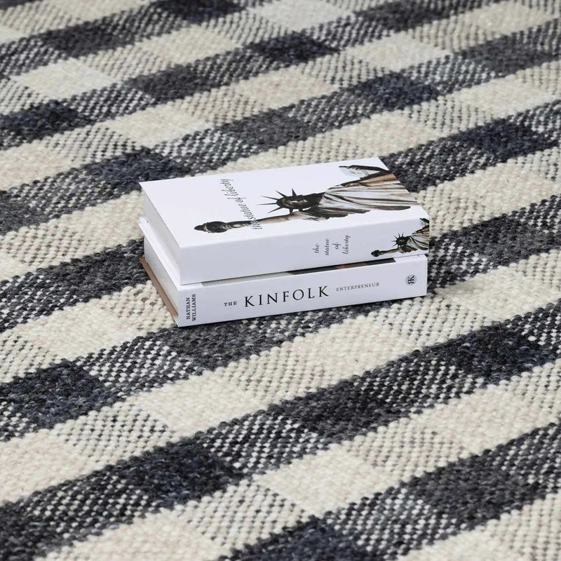 Chilliwack Gray Plaid Wool Rug by Boutique Rugs