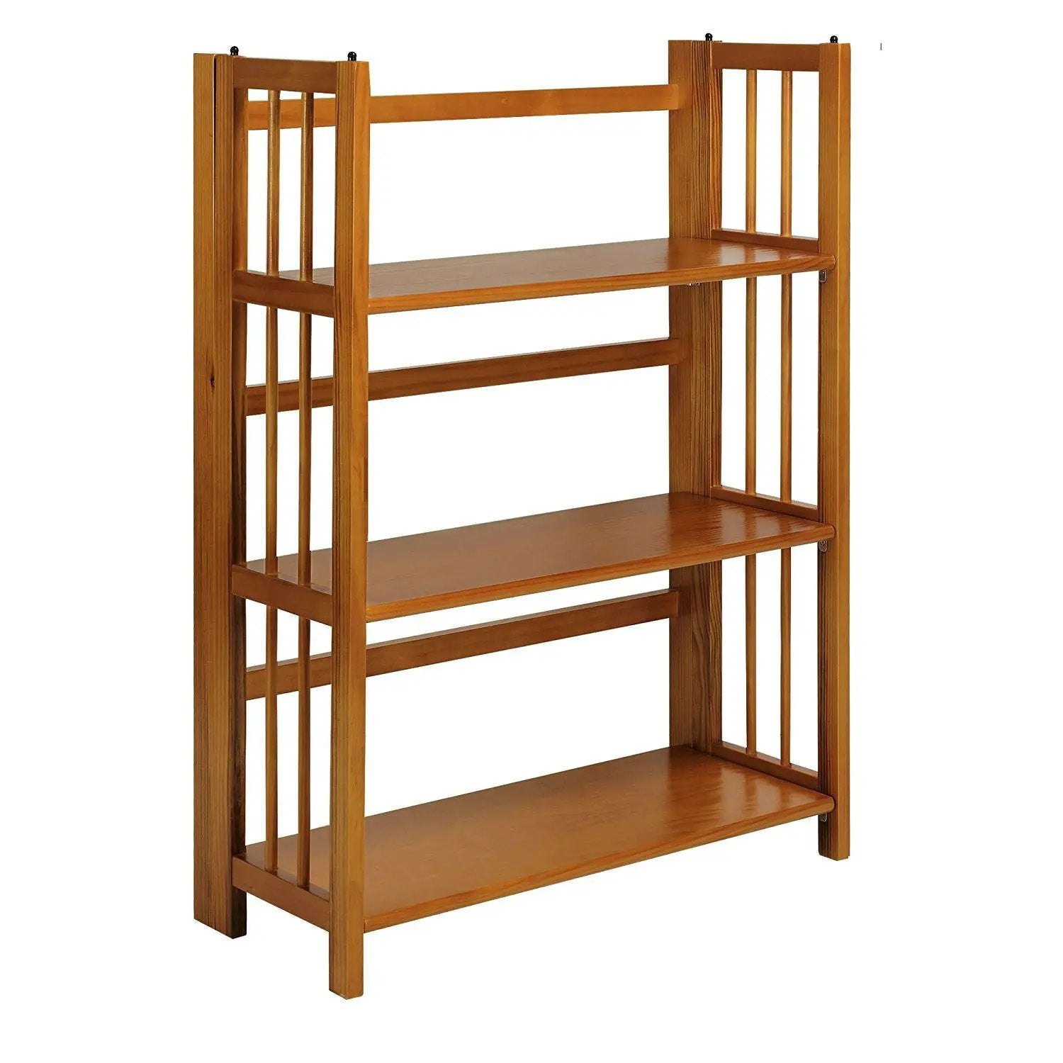 3-Shelf Folding Storage Shelves Bookcase in Honey Oak Finish by HomePacific