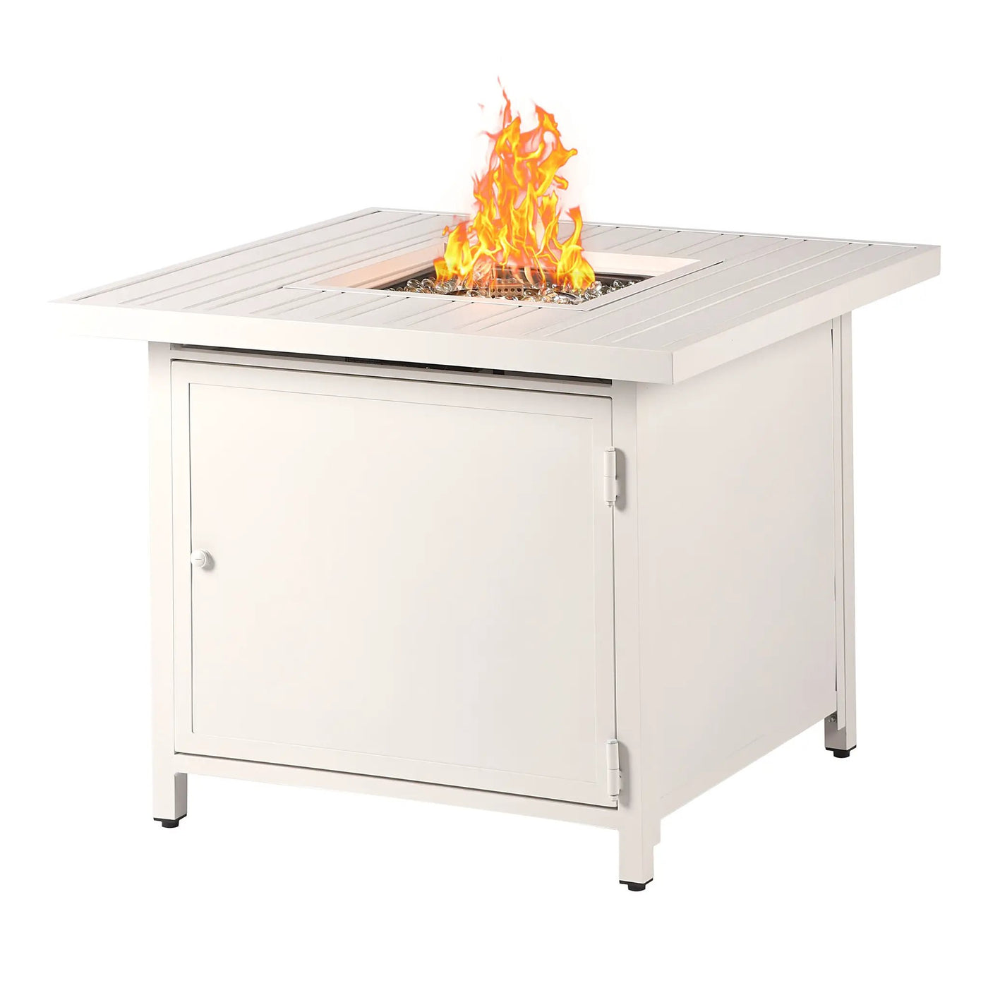 Aluminum 32-in Square Propane Fire Table with Beads, Covers and Lid by Sharicks