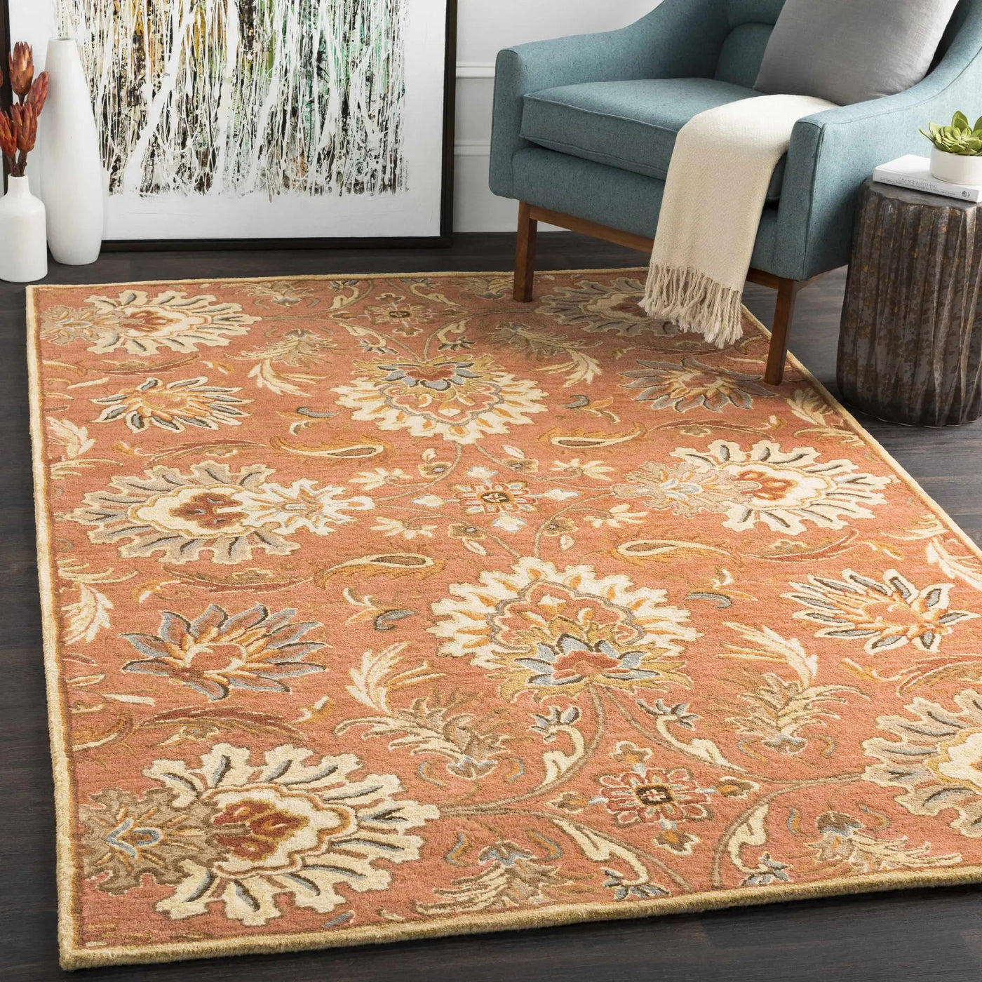 Chesterton Hand Tufted Orange 1112 Area Rug by Boutique Rugs