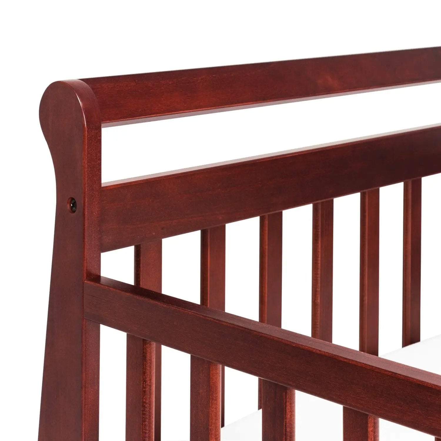 Cherry Modern Slatted Guard Rails Toddler Sleigh Bed by HomePacific