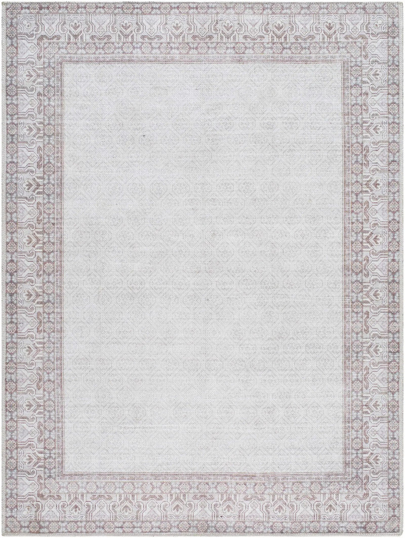 Rainier Cottage Border Brown Washable Rug | Our PNW Home X Livabliss by Boutique Rugs