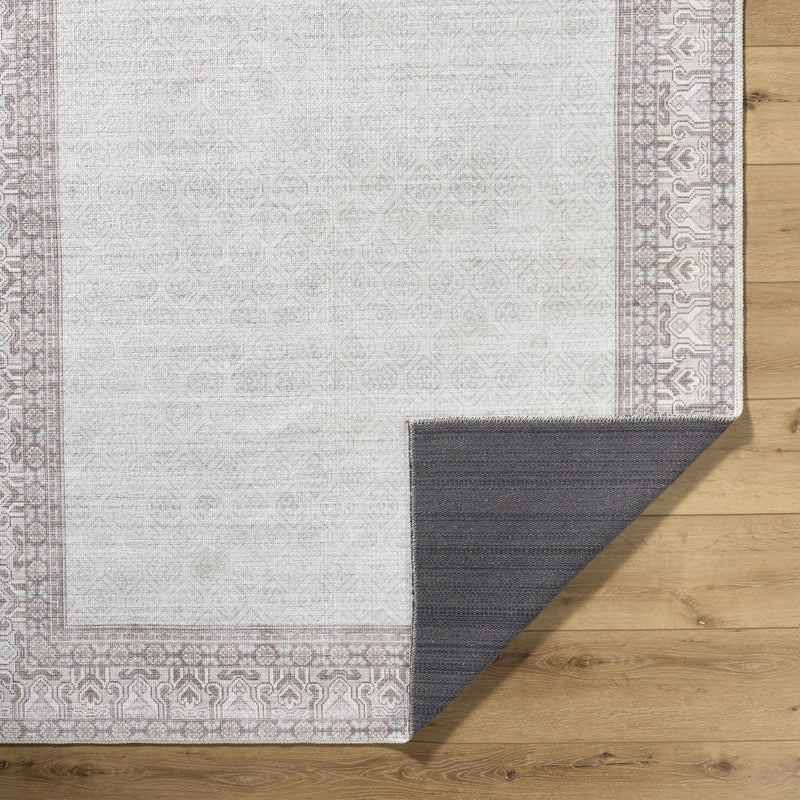Rainier Cottage Border Brown Washable Rug | Our PNW Home X Livabliss by Boutique Rugs