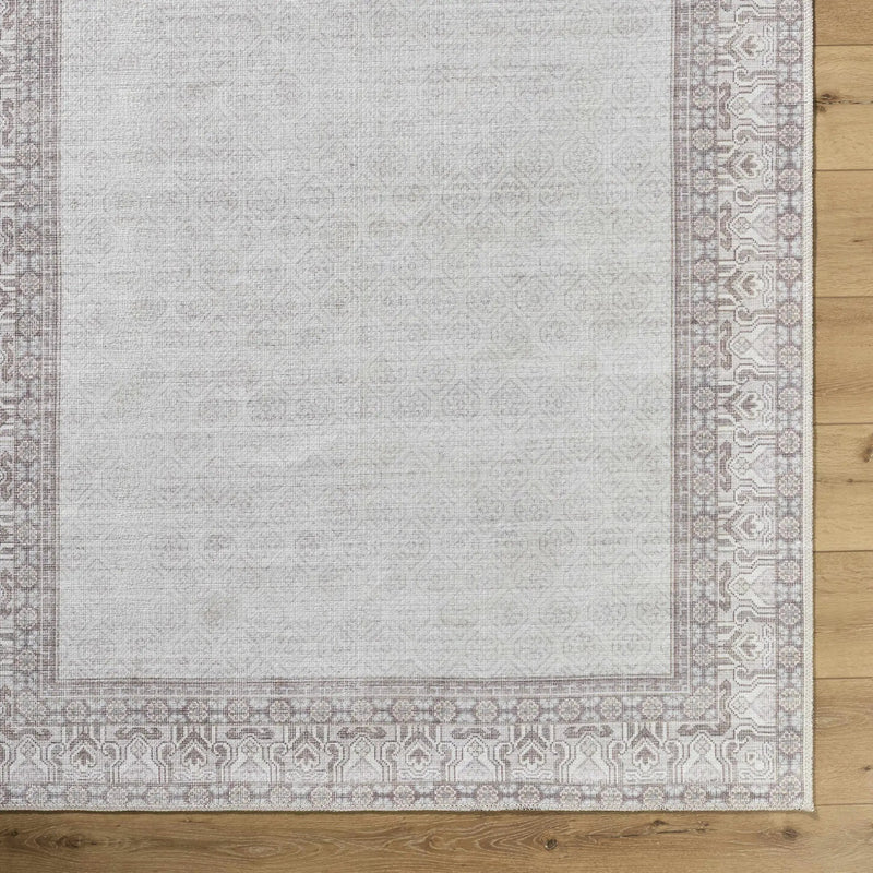 Rainier Cottage Border Brown Washable Rug | Our PNW Home X Livabliss by Boutique Rugs