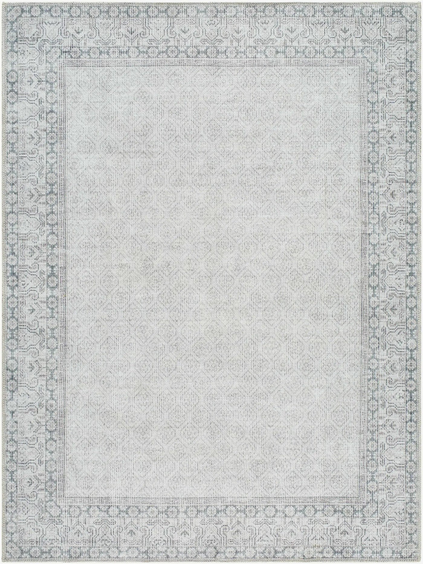 Rainier Cottage Border Gray Washable Rug | Our PNW Home X Livabliss by Boutique Rugs