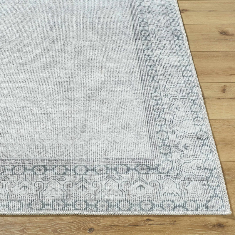 Rainier Cottage Border Gray Washable Rug | Our PNW Home X Livabliss by Boutique Rugs