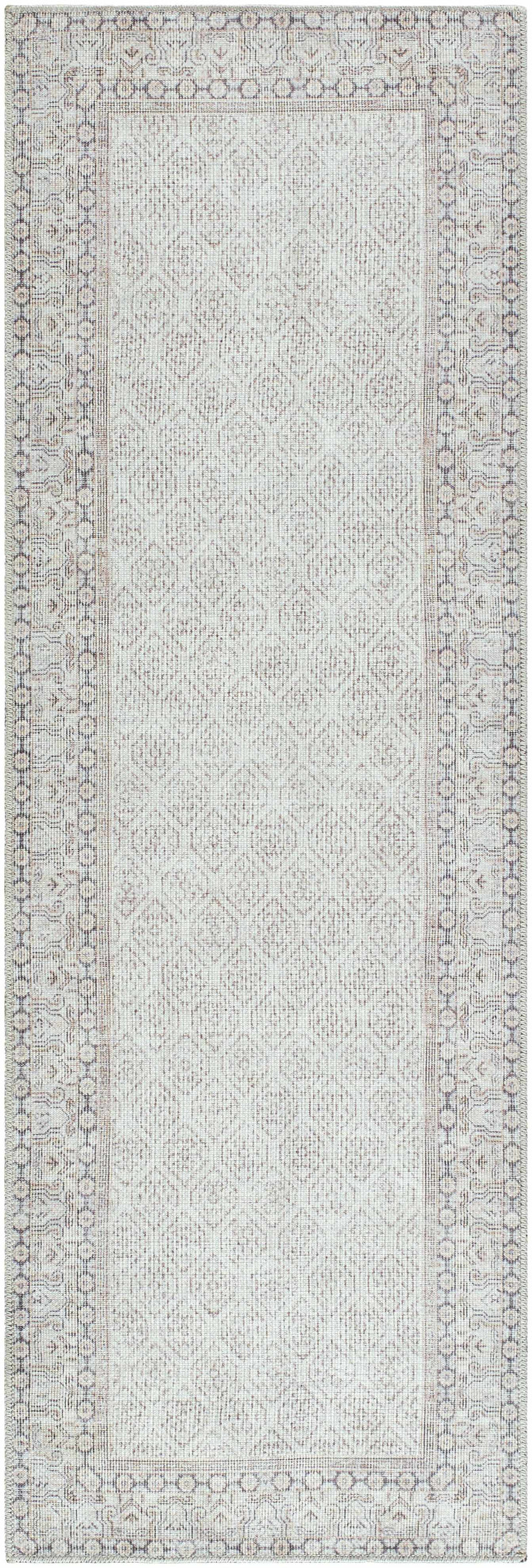 Rainier Cottage Border Beige Washable Rug | Our PNW Home X Livabliss by Boutique Rugs