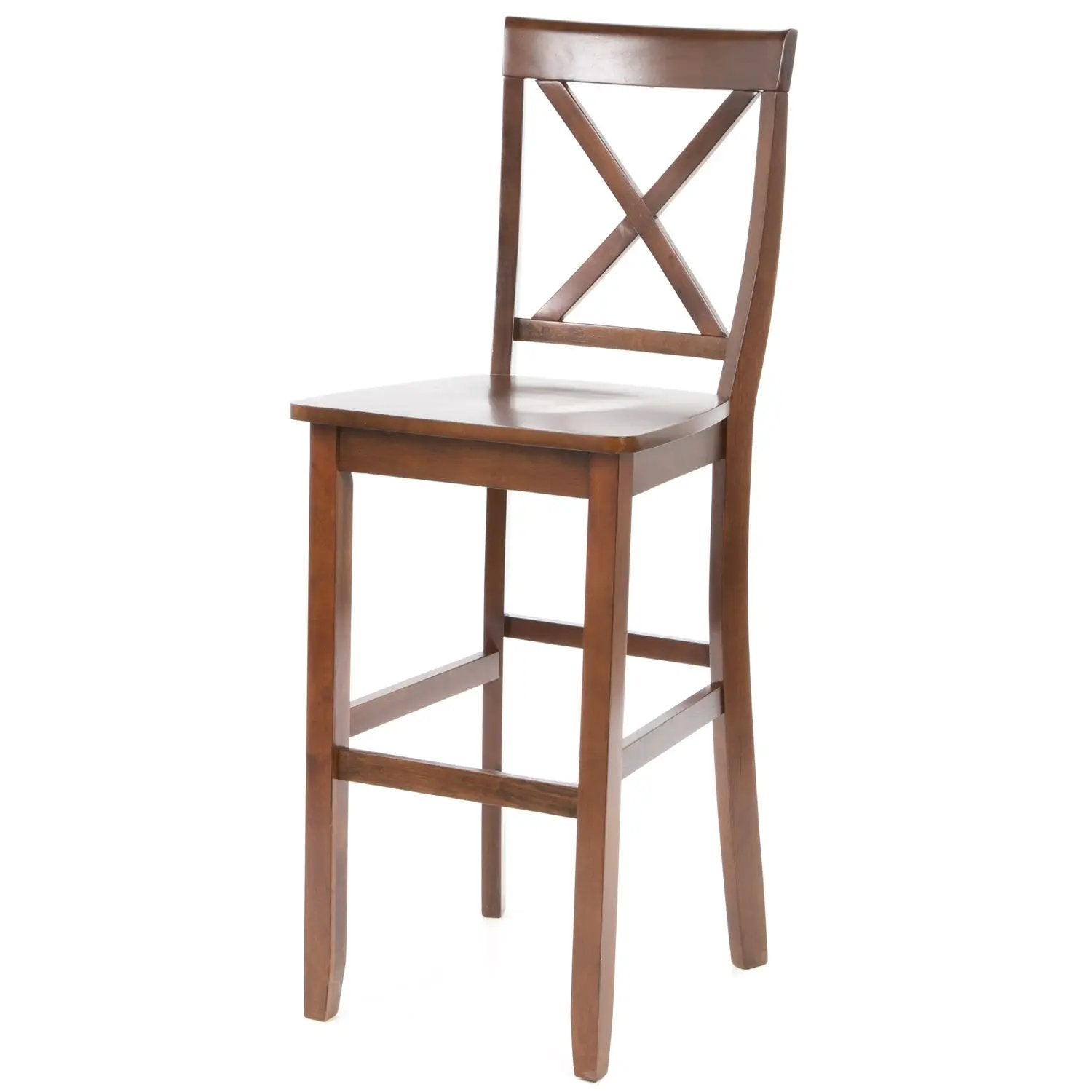 Set of 2 - X-Back 30-inch Solid Wood Barstool in Mahogany Finish by HomePacific