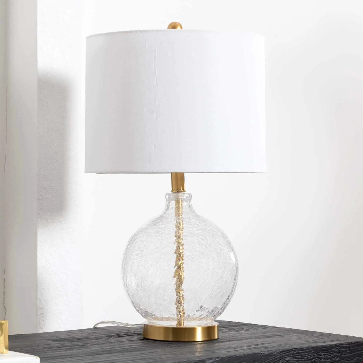 Ciel Contemporary Glass Textured Table Lamp by Boutique Rugs