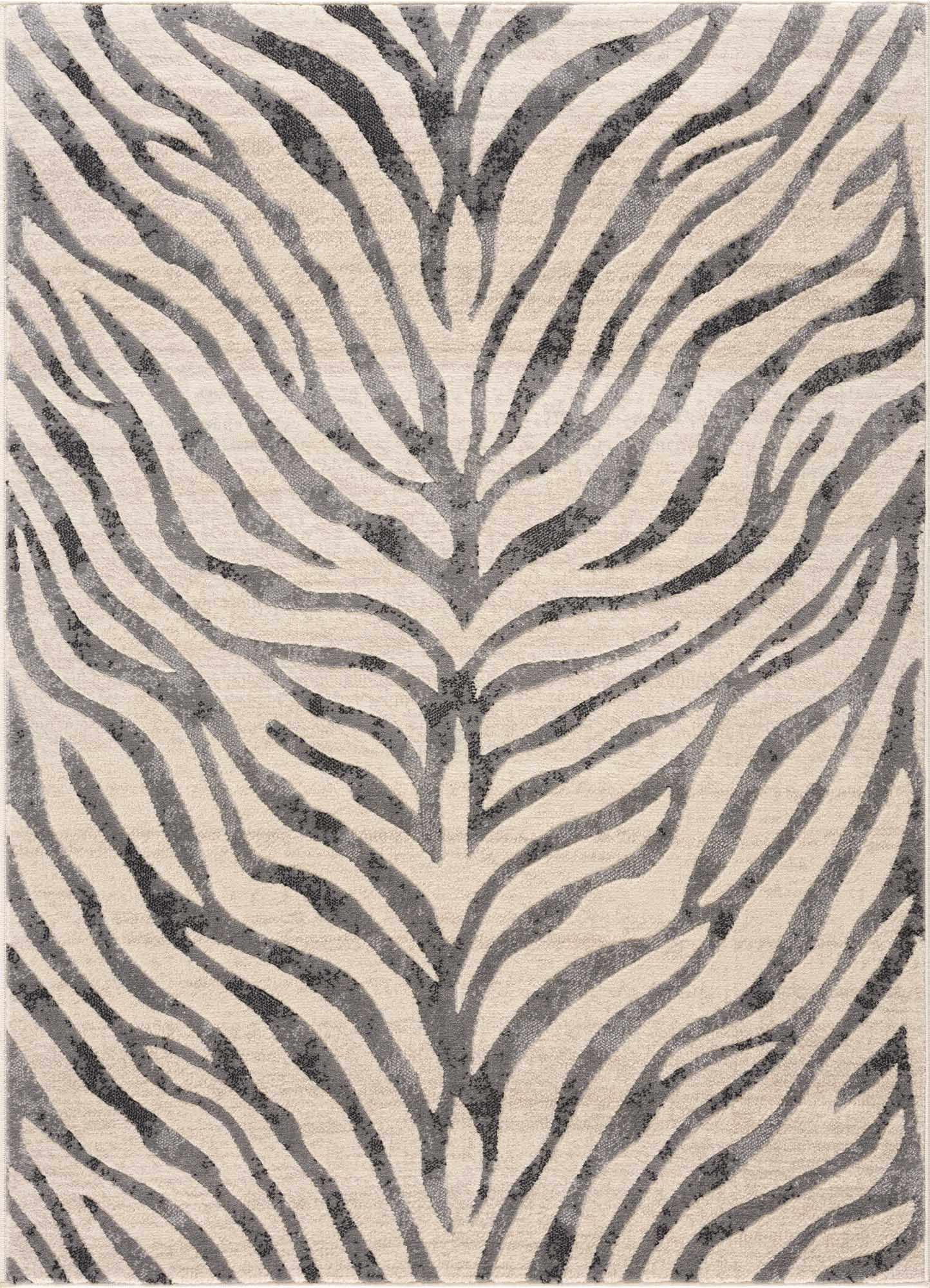 Gray Ecorse Zebra Print Area Rug by Boutique Rugs